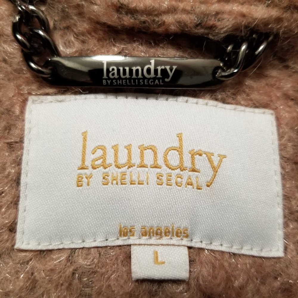 Wool Mix Color Block Zip Up Coat With Zipper Deta… - image 6